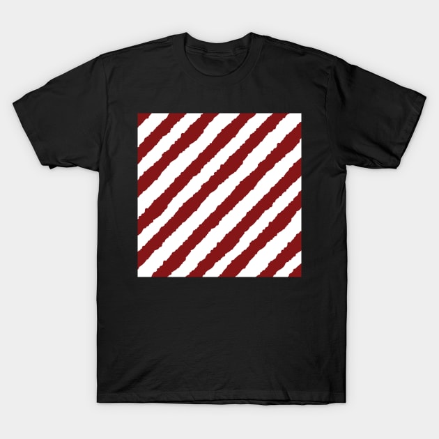 Red Brick Diagonal Stripe Seamless Repeat Pattern T-Shirt by 2CreativeNomads